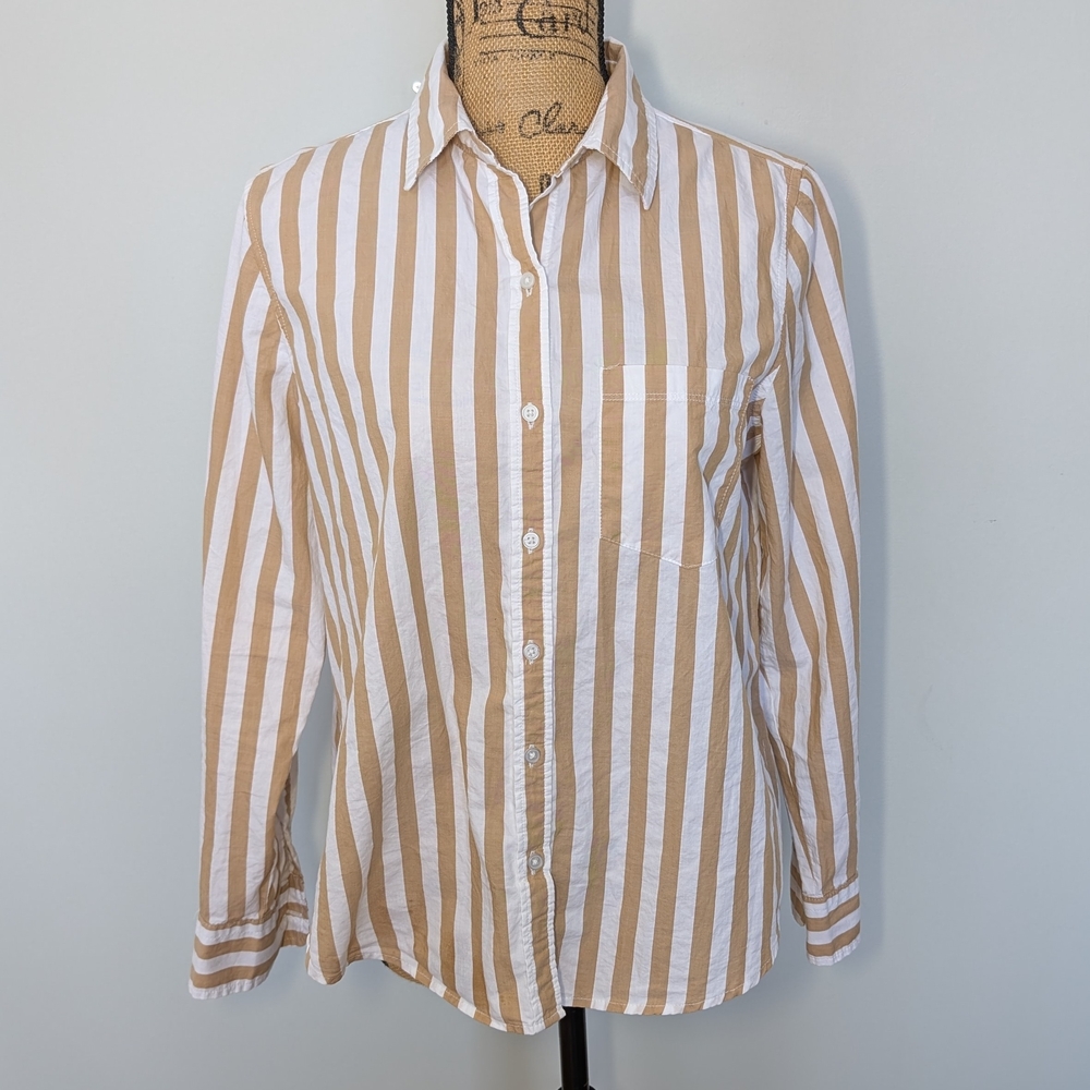 Striped Button-Up Women's Top - Picture 3 of 4